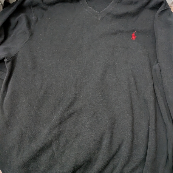 Polo Ralph Lauren V-Neck Sweater with Red Logo - Picture 2 of 4